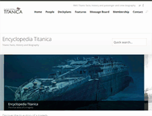 Tablet Screenshot of encyclopedia-titanica.org